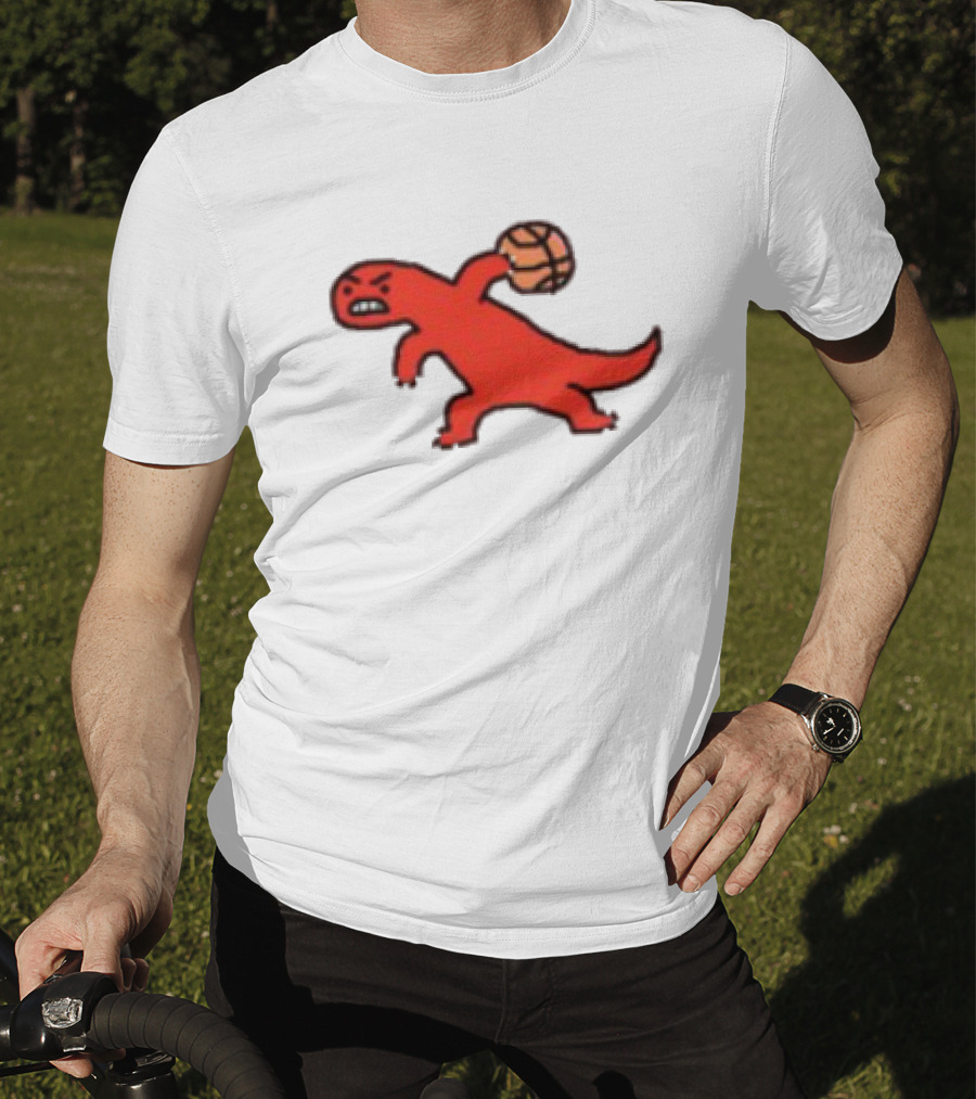 Dino Paint Luxe Red Dinosaur Basketball T-Shirt