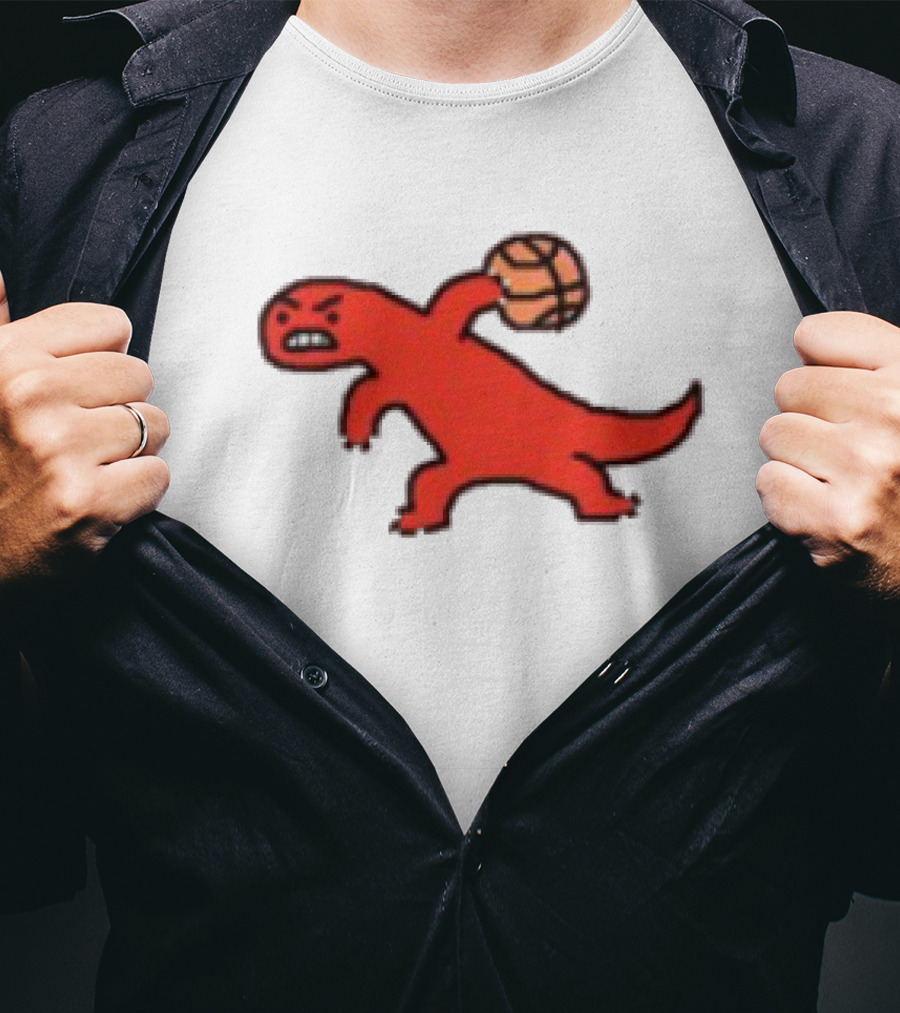 Dino Paint Luxe Red Dinosaur Basketball T-Shirt