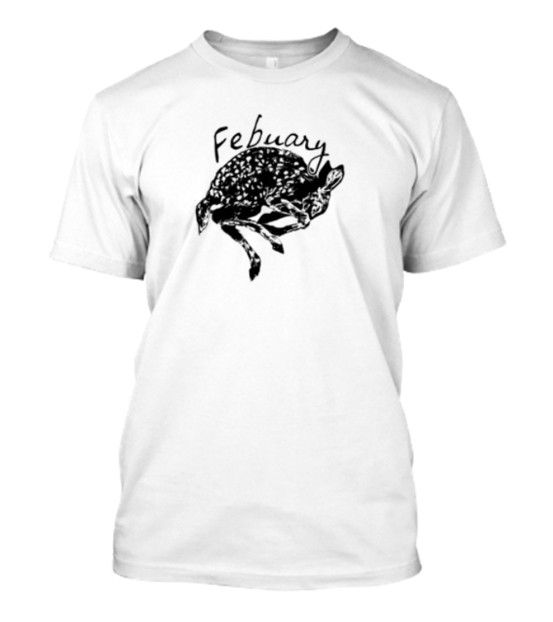 February Fawn Handwritten Style Retro Aesthetic T-Shirt