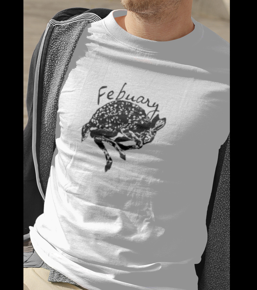 February Fawn Handwritten Style Retro Aesthetic T-Shirt