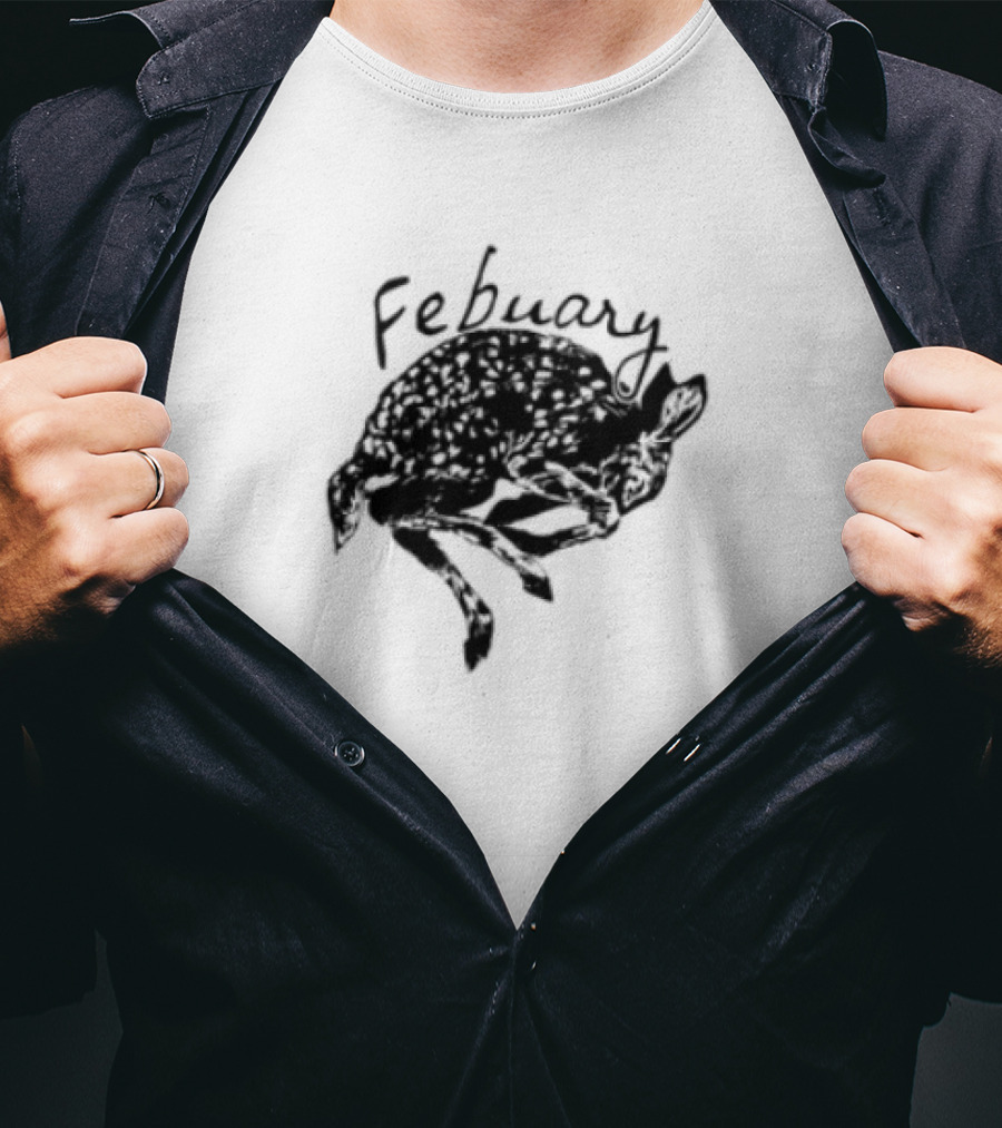 February Fawn Handwritten Style Retro Aesthetic T-Shirt