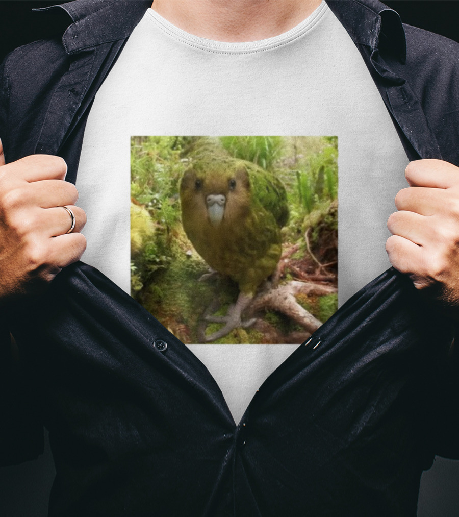 Shearling Kakapo Bird In Forest Habitat T-Shirt