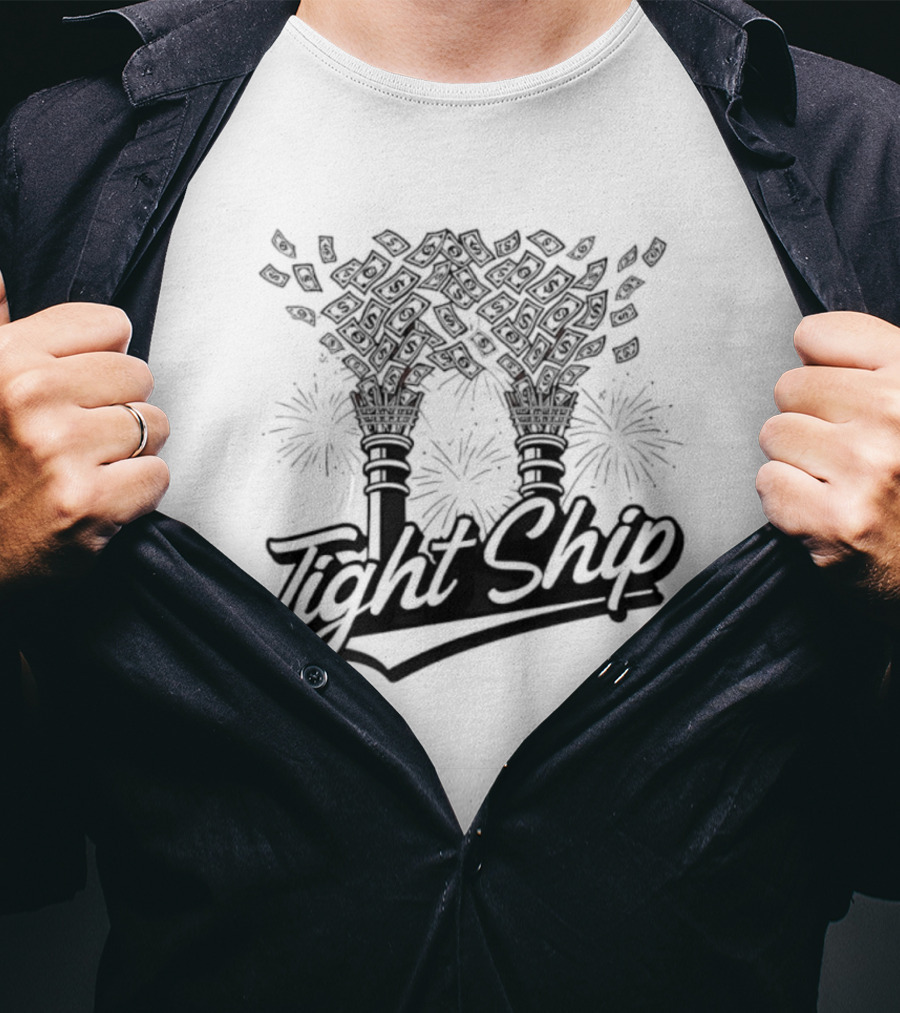 Tight Ship Cincinnati Baseball Flower Arch Fireworks T-Shirt