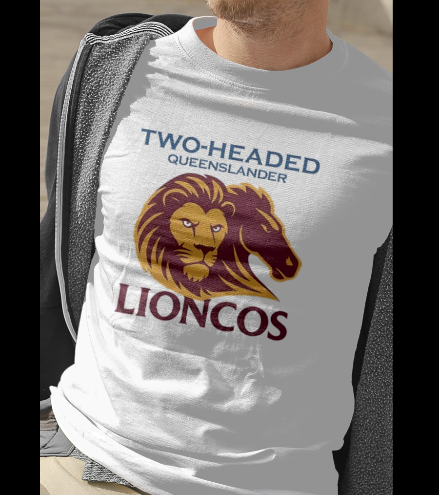 Two Headed Queenslander Lioncos Lion And Horse Head T-Shirt
