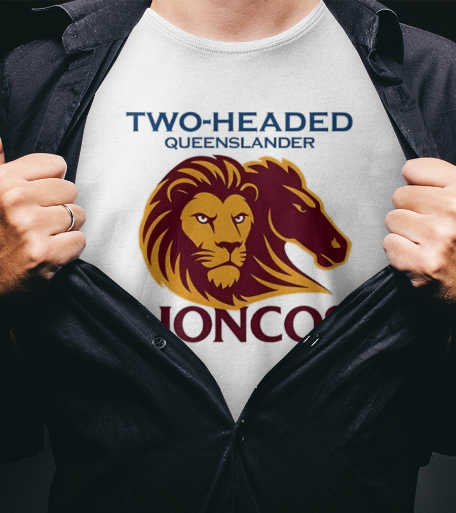 Two Headed Queenslander Lioncos Lion And Horse Head T-Shirt