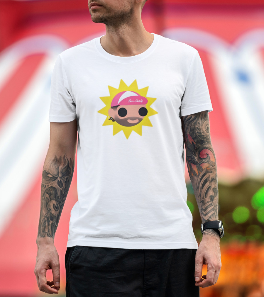 Ben Healy 2025 Pink Cap Yellow Sunburst T-Shirt