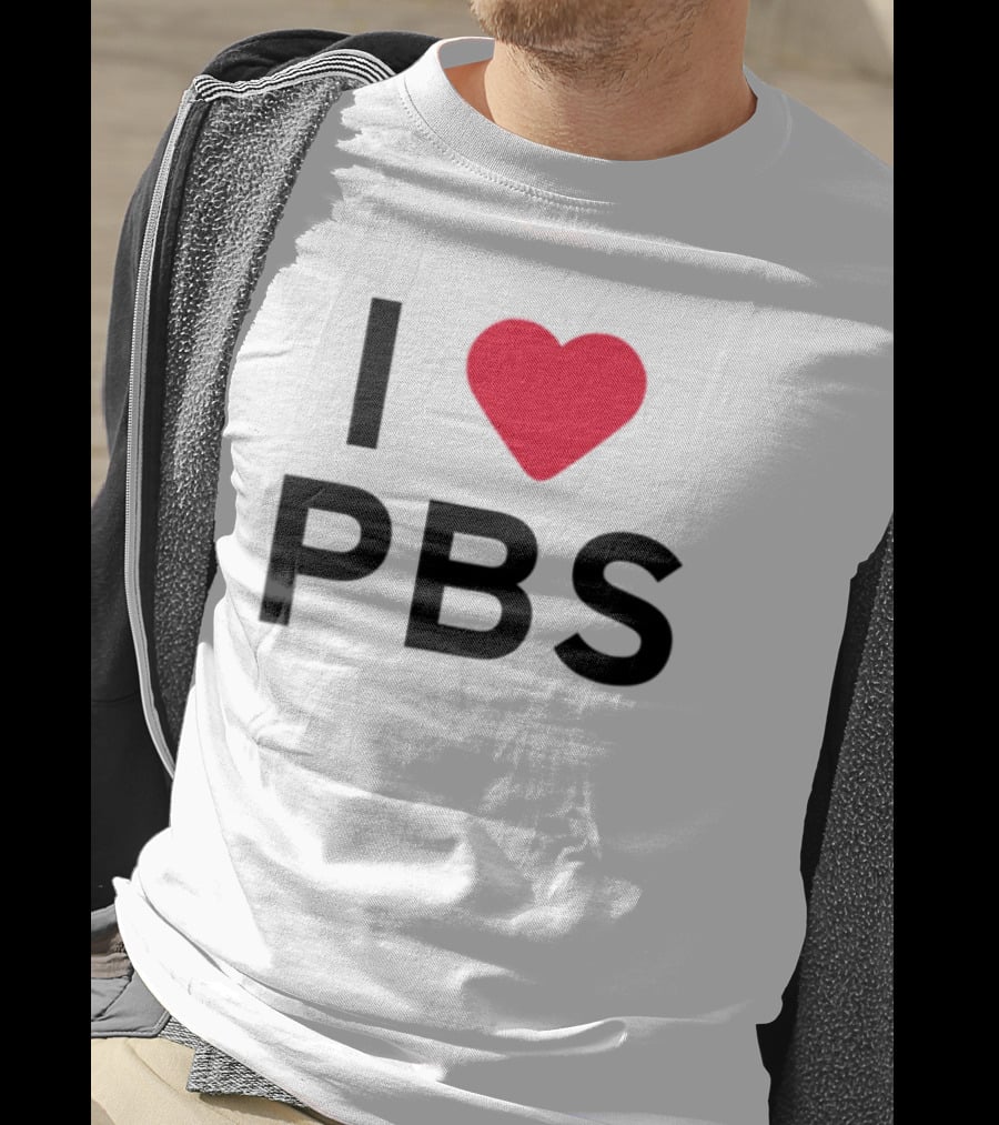 I Love PBS Classic Logo Heart Icon Fan Favorite T-Shirt