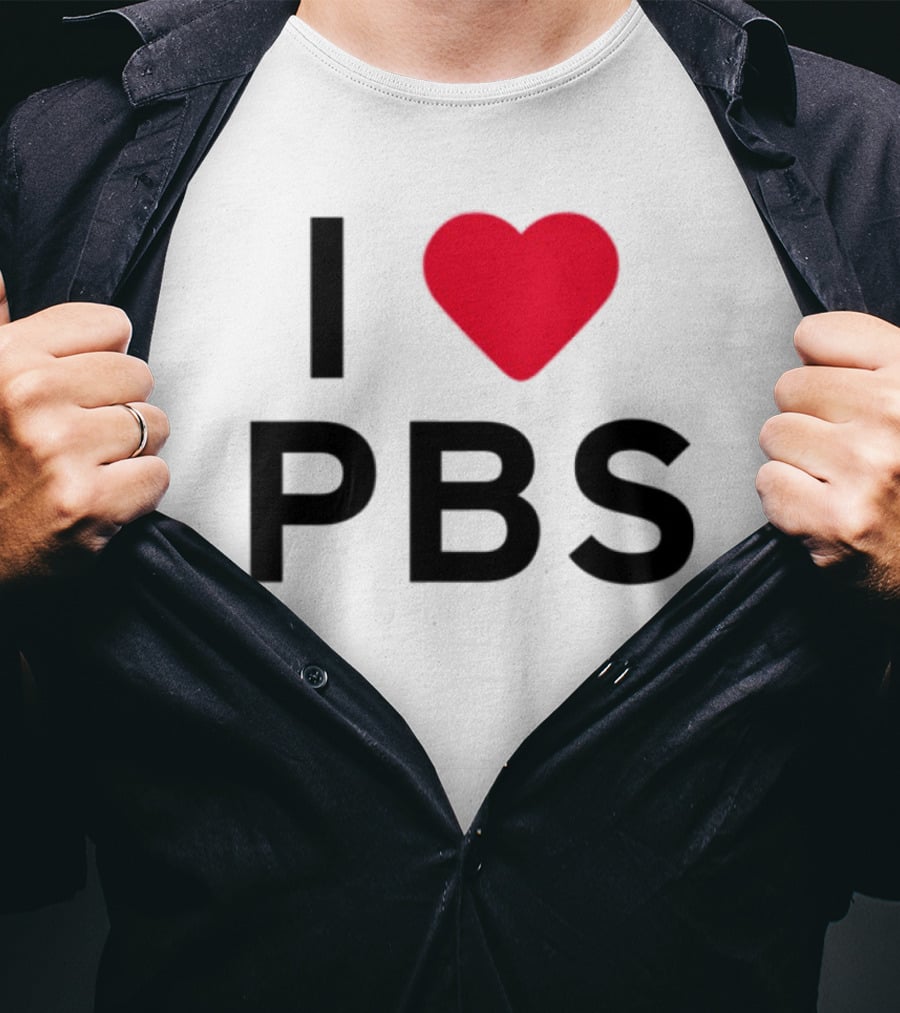 I Love PBS Classic Logo Heart Icon Fan Favorite T-Shirt