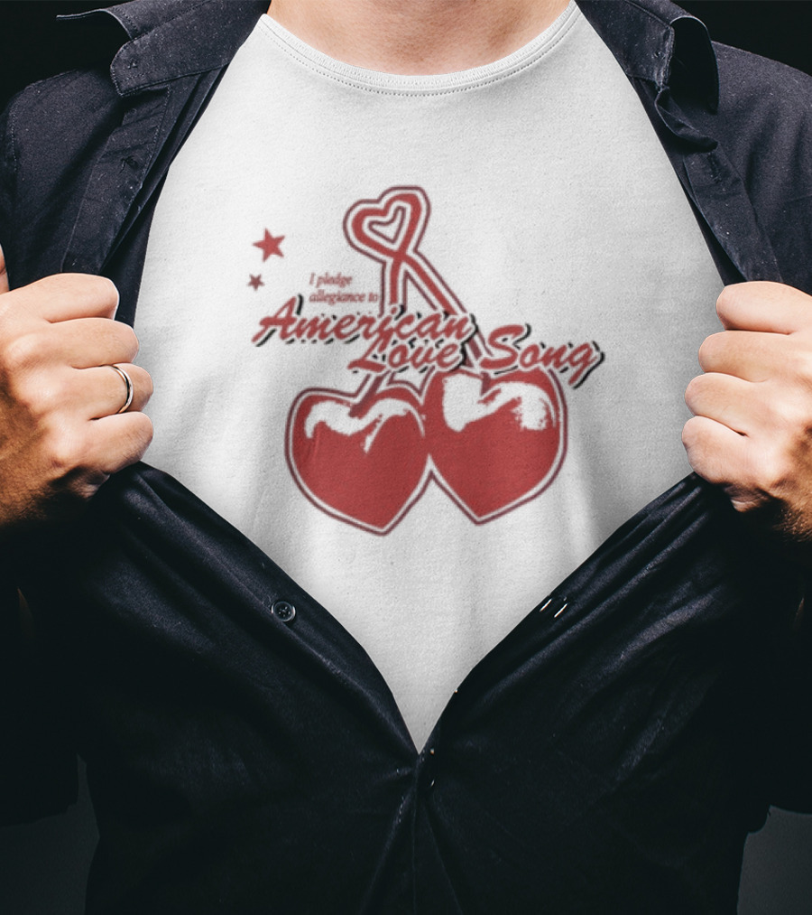 Momoboyd I Pledge Allegiance To Love Song Chrome Hearts Double Heart Stars T-Shirt