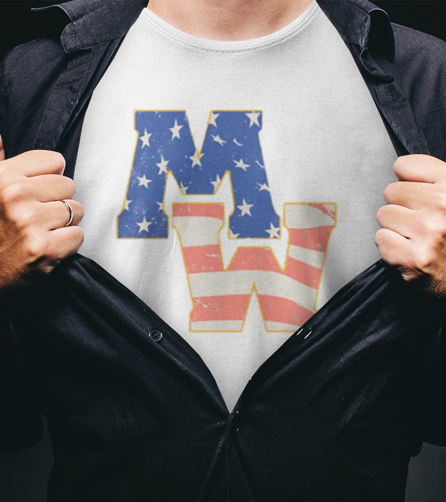 Mw Stars And Stripes American Flag Theme T-Shirt