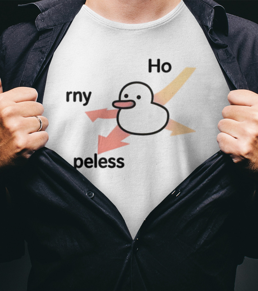 Rny Peless Funny Duck Hilarious Meme Style T-Shirt