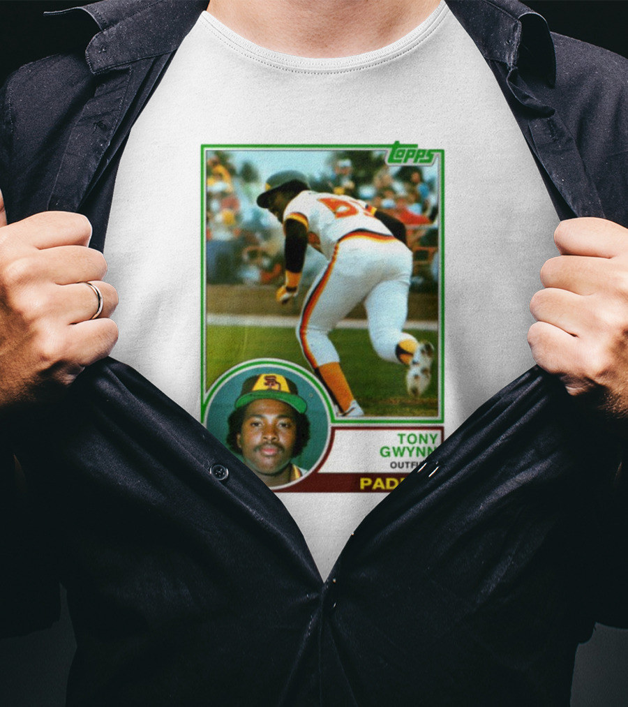 Topps Tony Gwynn Outfield Padres Baseball Card T-Shirt