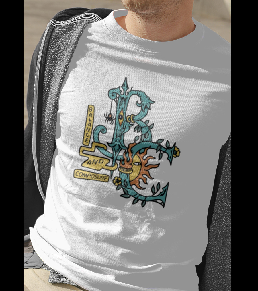 Balance And Composure Orchid Blue Sun And Moon T-Shirt