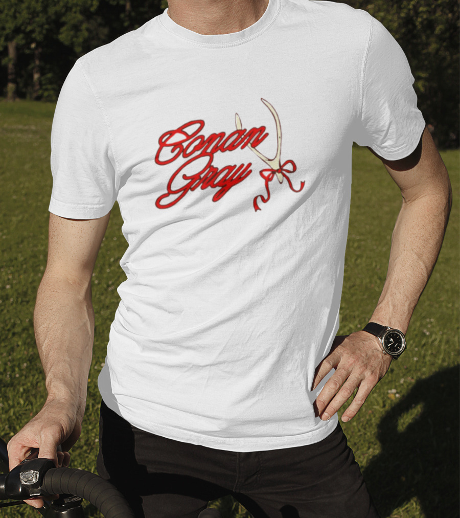Conan Gray Red Script Wishbone Ribbon T-Shirt