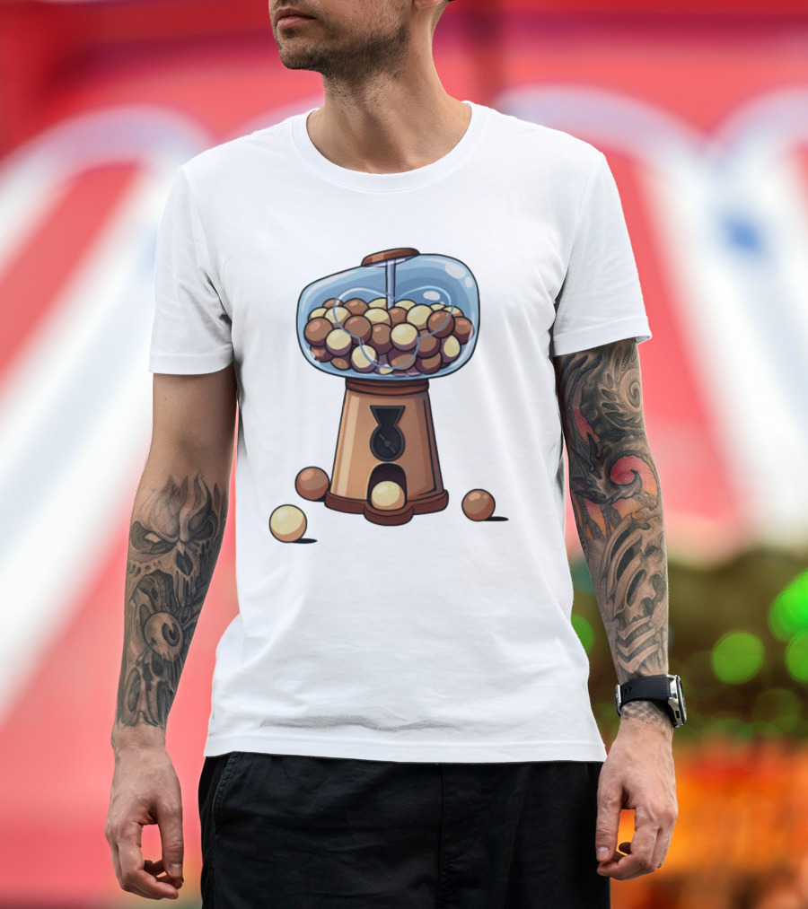 Gum Ball Machine With Brown And Cream Gumballs T-Shirt