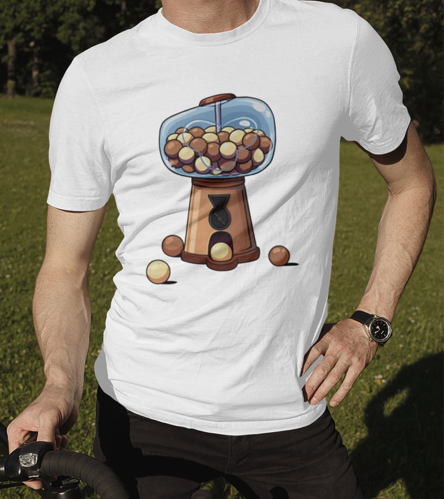 Gum Ball Machine With Brown And Cream Gumballs T-Shirt