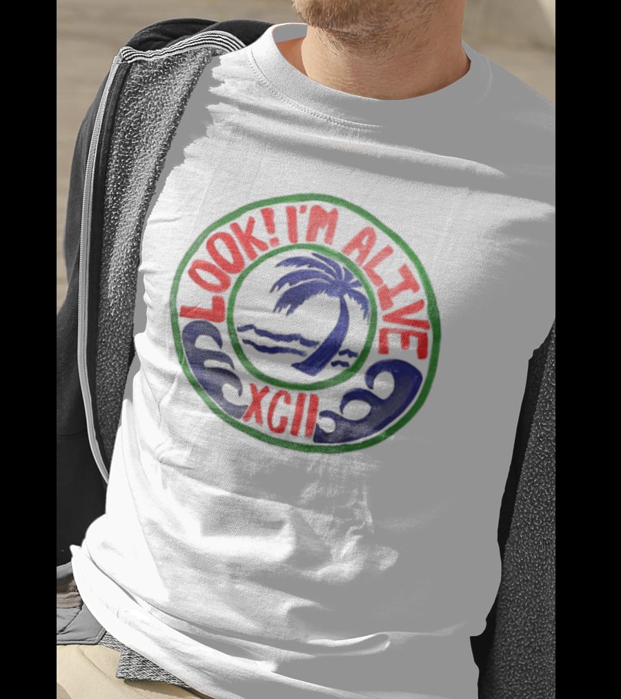 LOOK I'M ALIVE XGII Palm Tree Waves T-Shirt