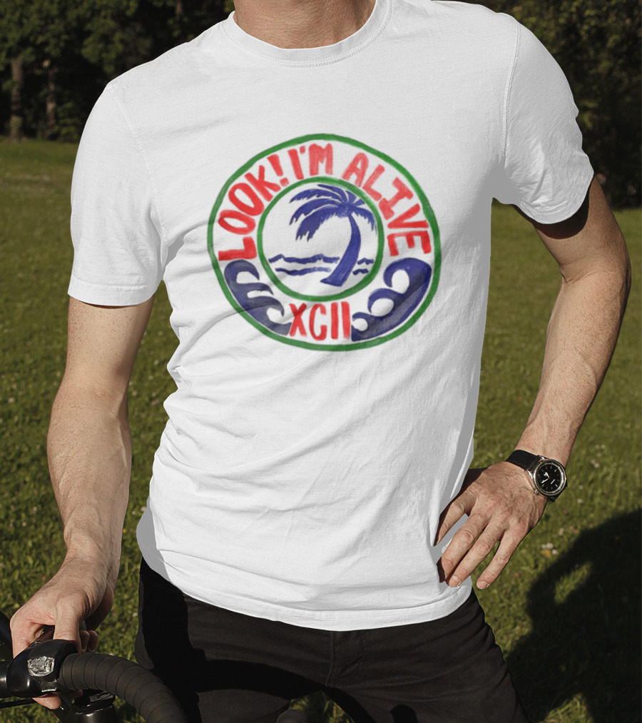 LOOK I'M ALIVE XGII Palm Tree Waves T-Shirt
