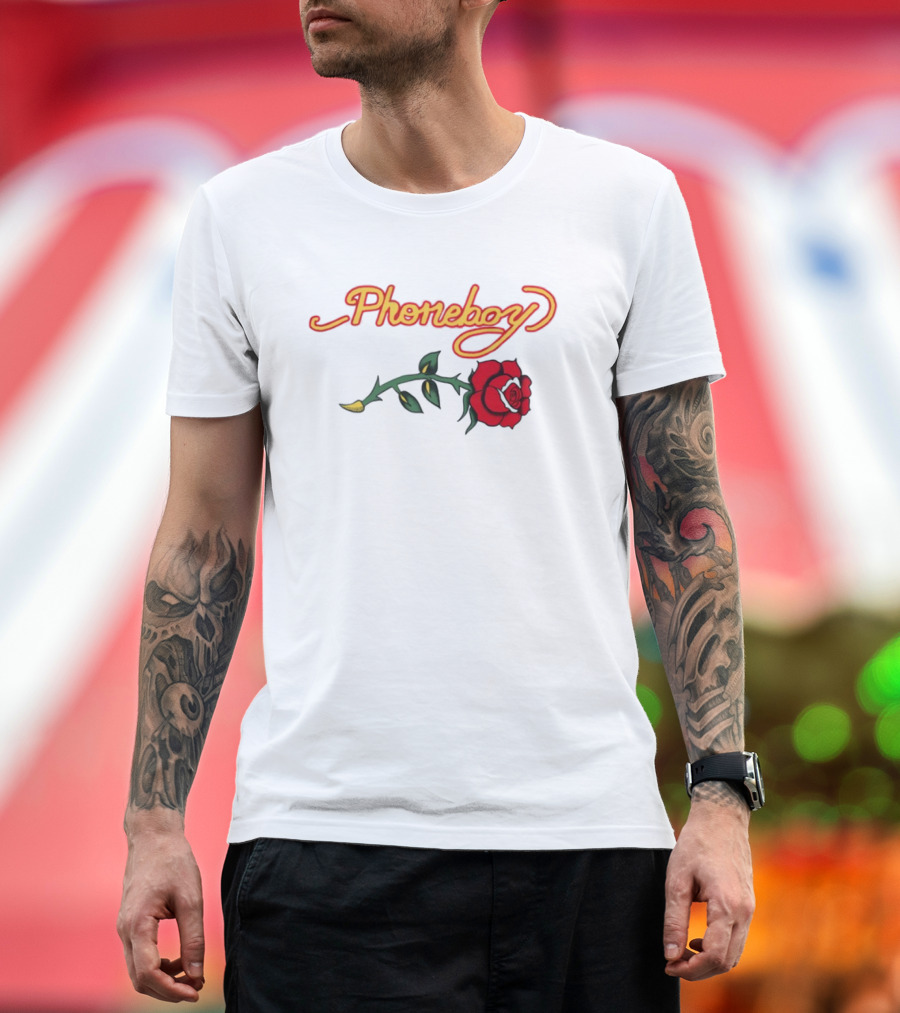 Phoneboy Red Rose Flower Graphic T-Shirt