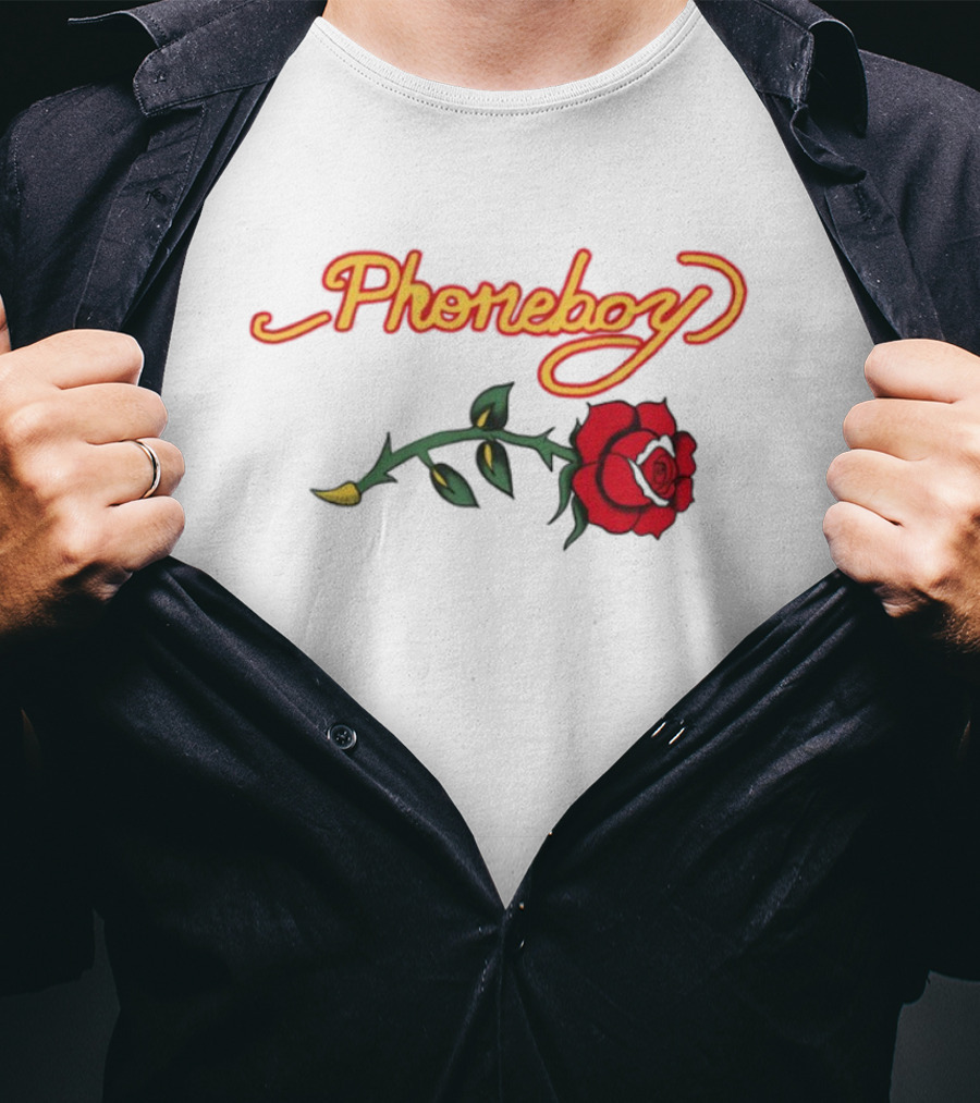 Phoneboy Red Rose Flower Graphic T-Shirt