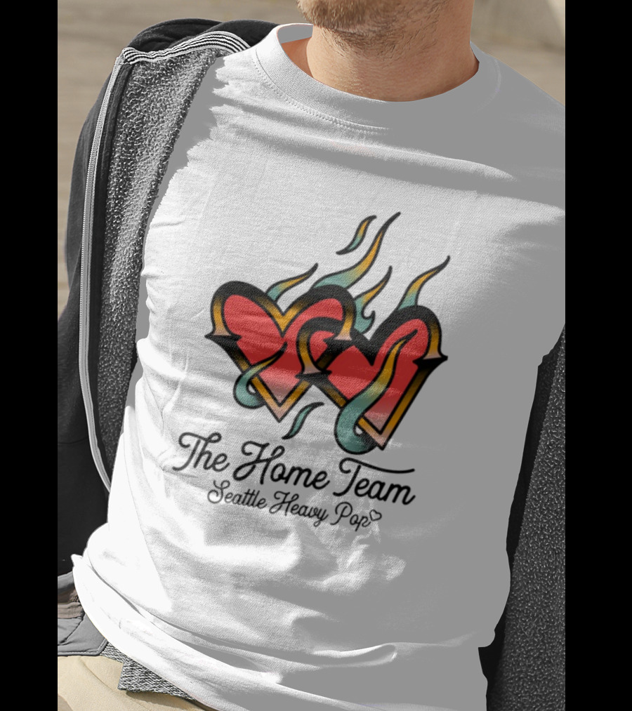 The Home Team Seattle Heavy Pop Burning Hearts T-Shirt