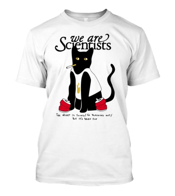 We Are Scientists Washed Up Cat Smoking Red Shoes This Scene Is Dead T-Shirt