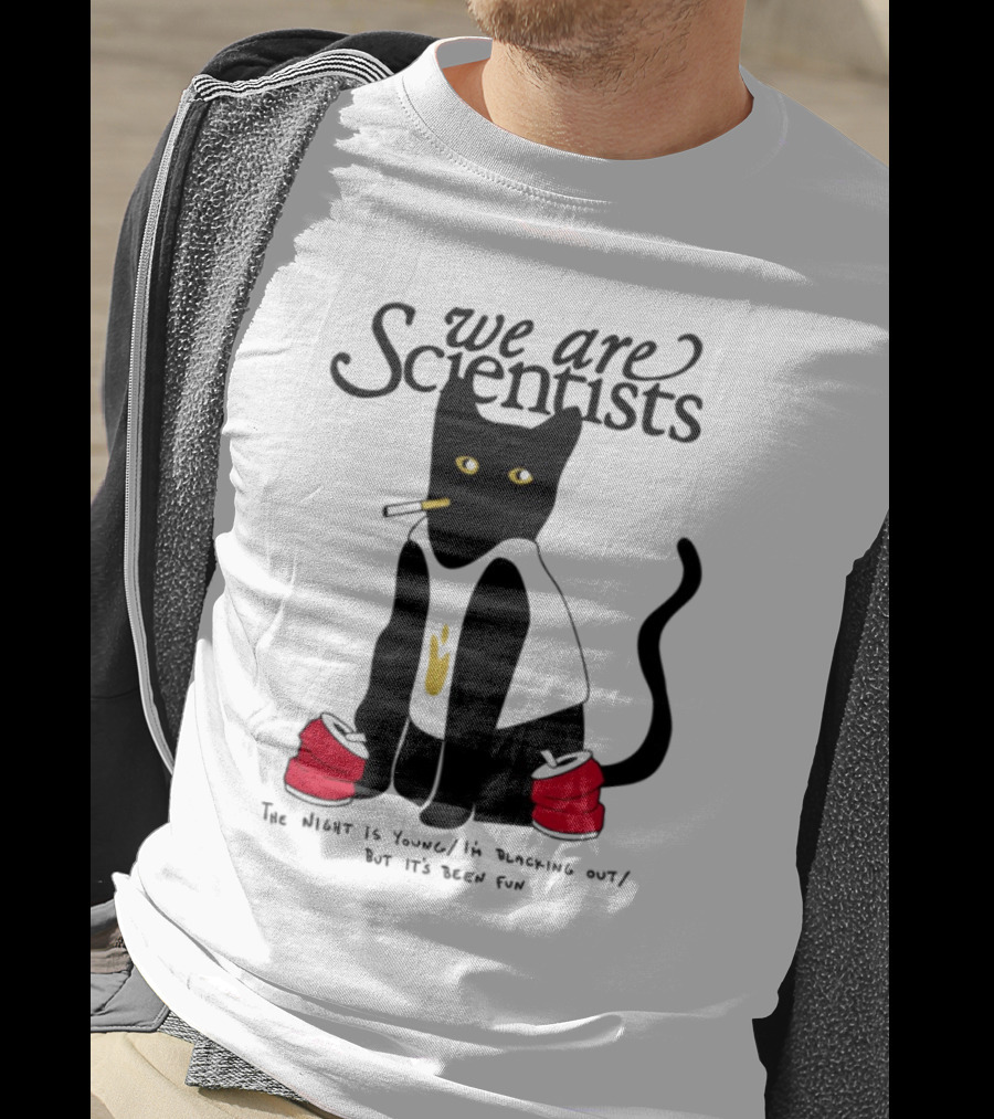 We Are Scientists Washed Up Cat Smoking Red Shoes This Scene Is Dead T-Shirt