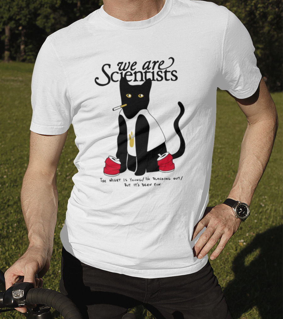 We Are Scientists Washed Up Cat Smoking Red Shoes This Scene Is Dead T-Shirt