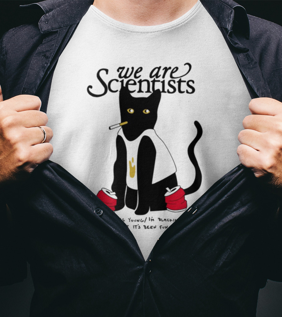 We Are Scientists Washed Up Cat Smoking Red Shoes This Scene Is Dead T-Shirt