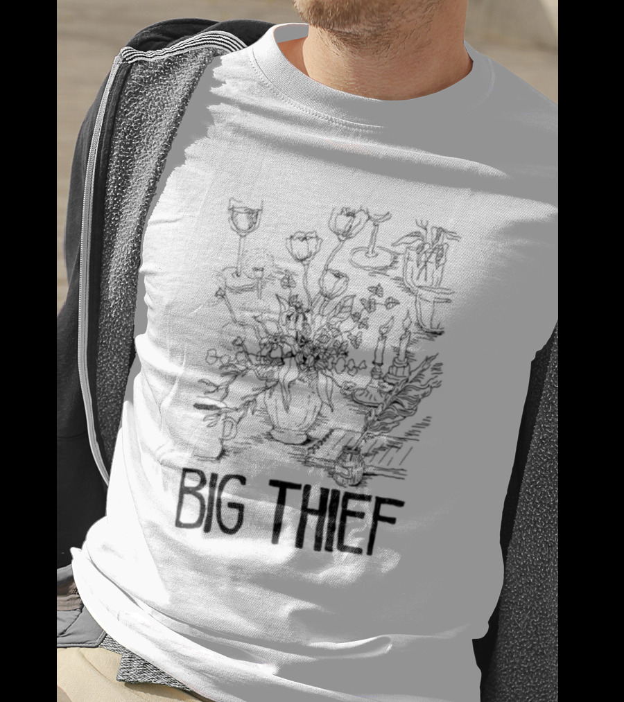Big Thief Flowers And Candles Botanical Sketches T-Shirt