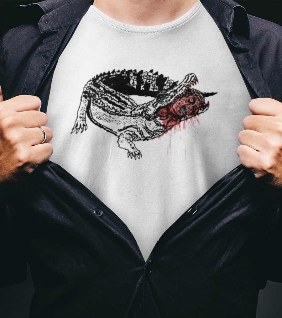Limted Alligator Alcatraz Eat The Rich Crocodile Art T-Shirt