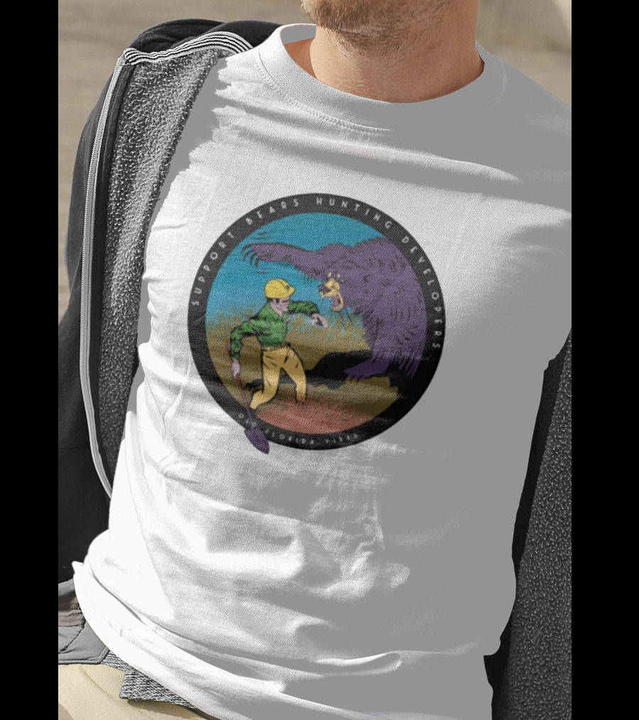 Support Bears Hunting Developers Old Florida Vibes Graphic T-Shirt