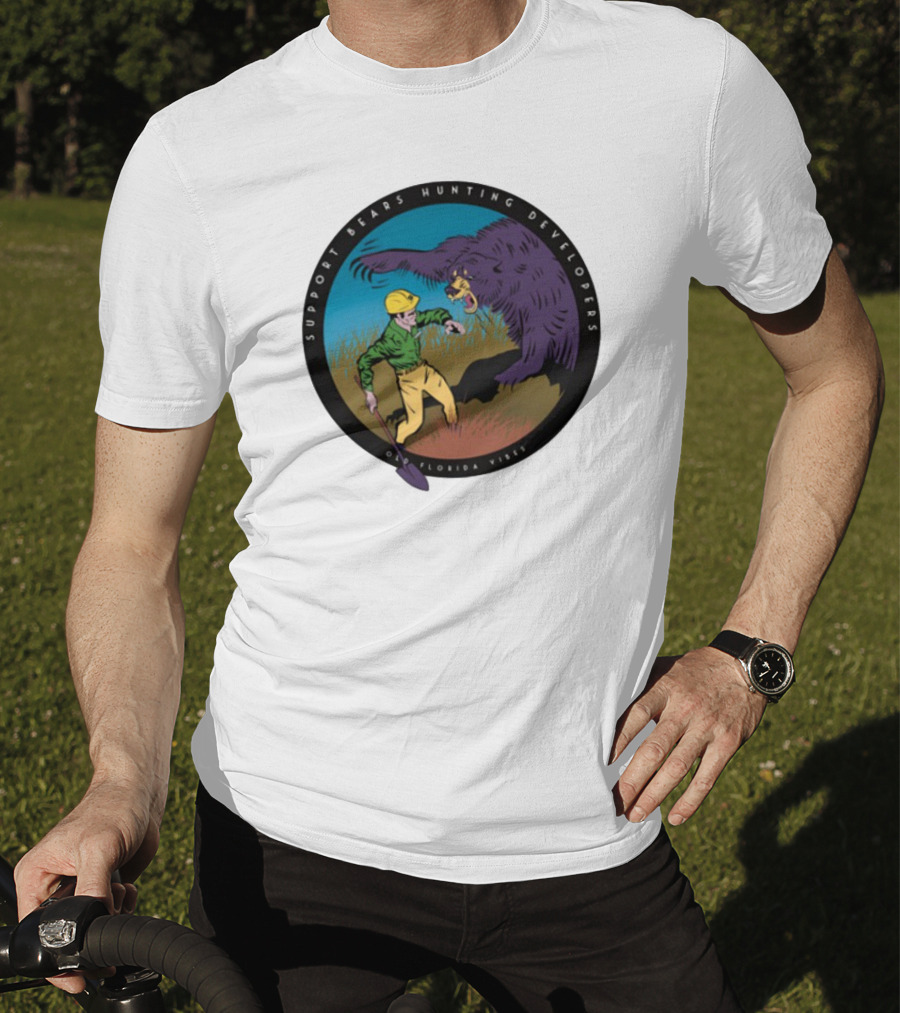 Support Bears Hunting Developers Old Florida Vibes Graphic T-Shirt
