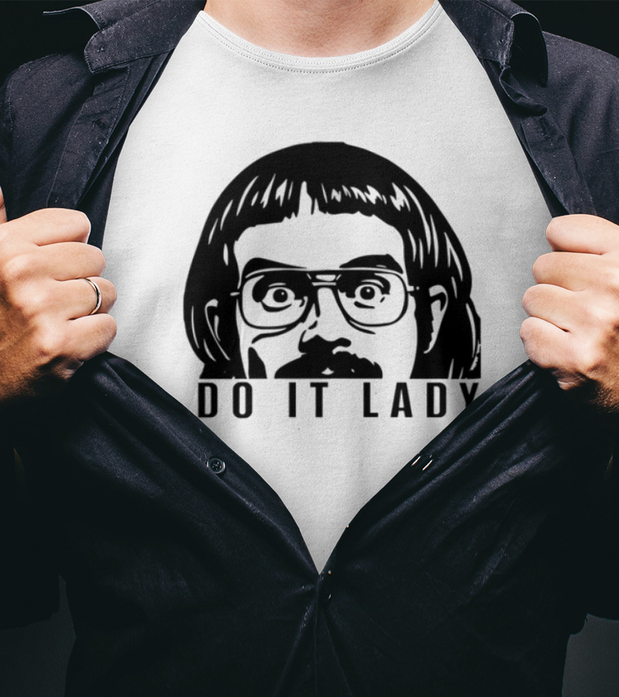 DO IT LADY Peeking Drawing Glasses Face T-Shirt