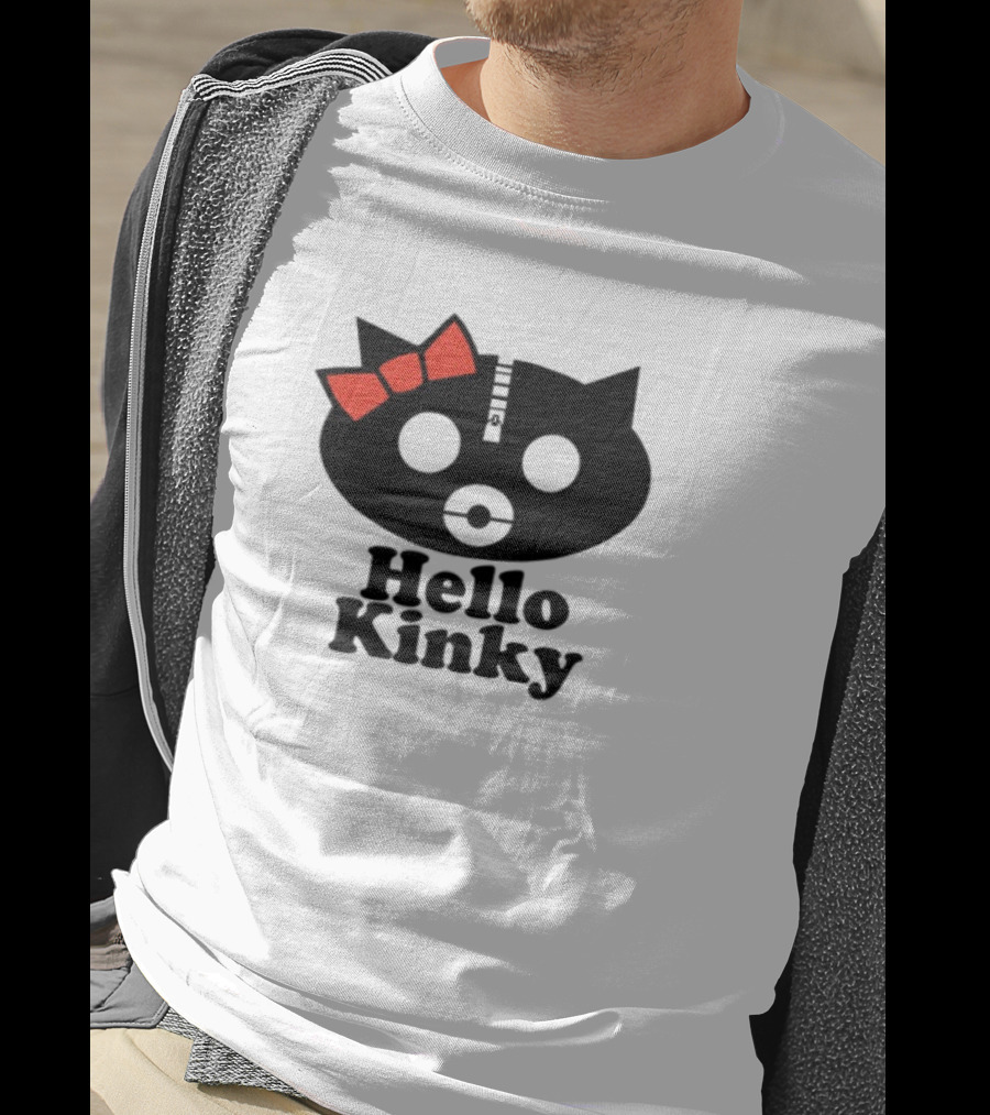 Hello Kinky Kitty With Red Bow Gorillaz T-Shirt