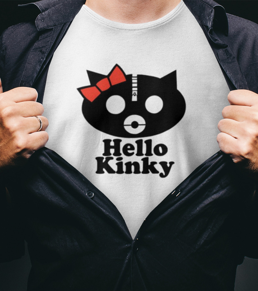 Hello Kinky Kitty With Red Bow Gorillaz T-Shirt
