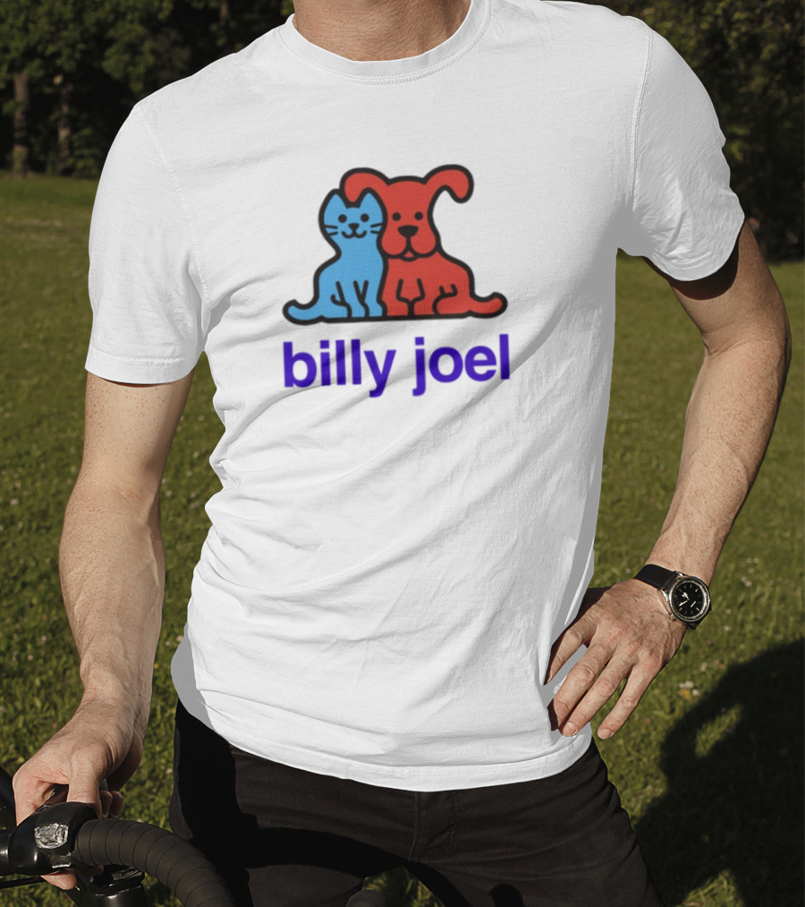 Billy Joel Cat Dog Duo Design T-Shirt