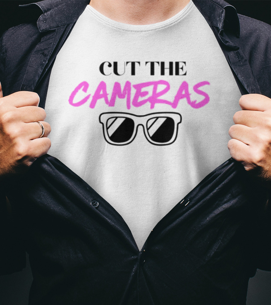 Cut The Cameras Pink Bold Sunglasses T-Shirt