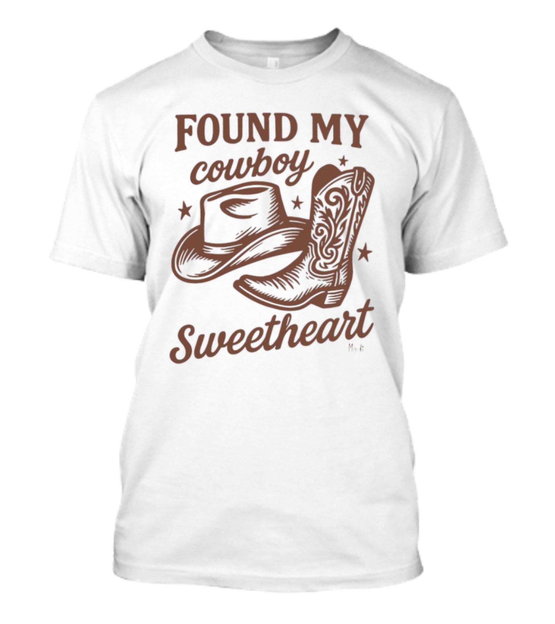 Found My Cowboy Sweetheart Hat And Boot Stars T-Shirt
