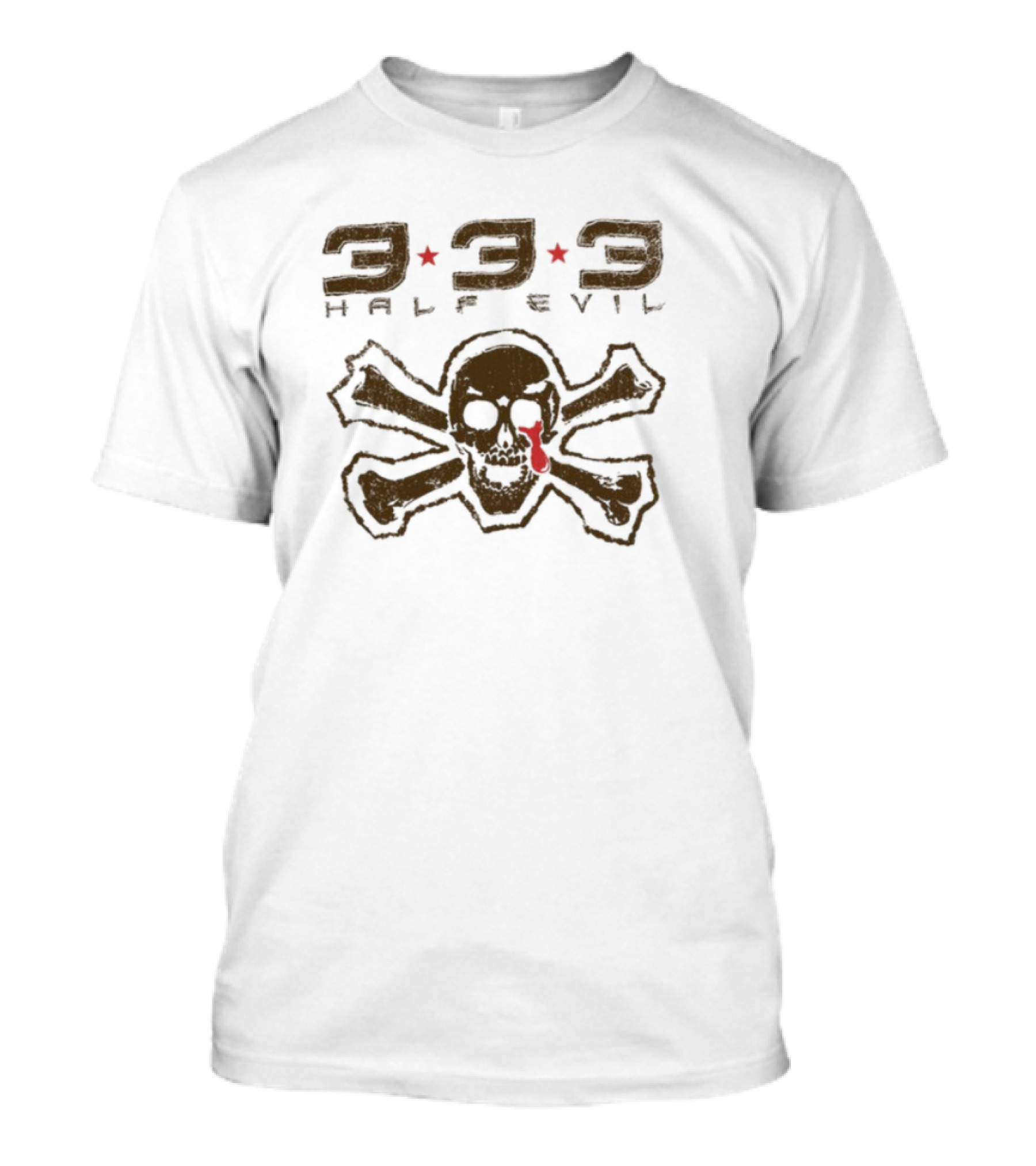 333 Half Evil Skull Crossbones Pirate T-Shirt