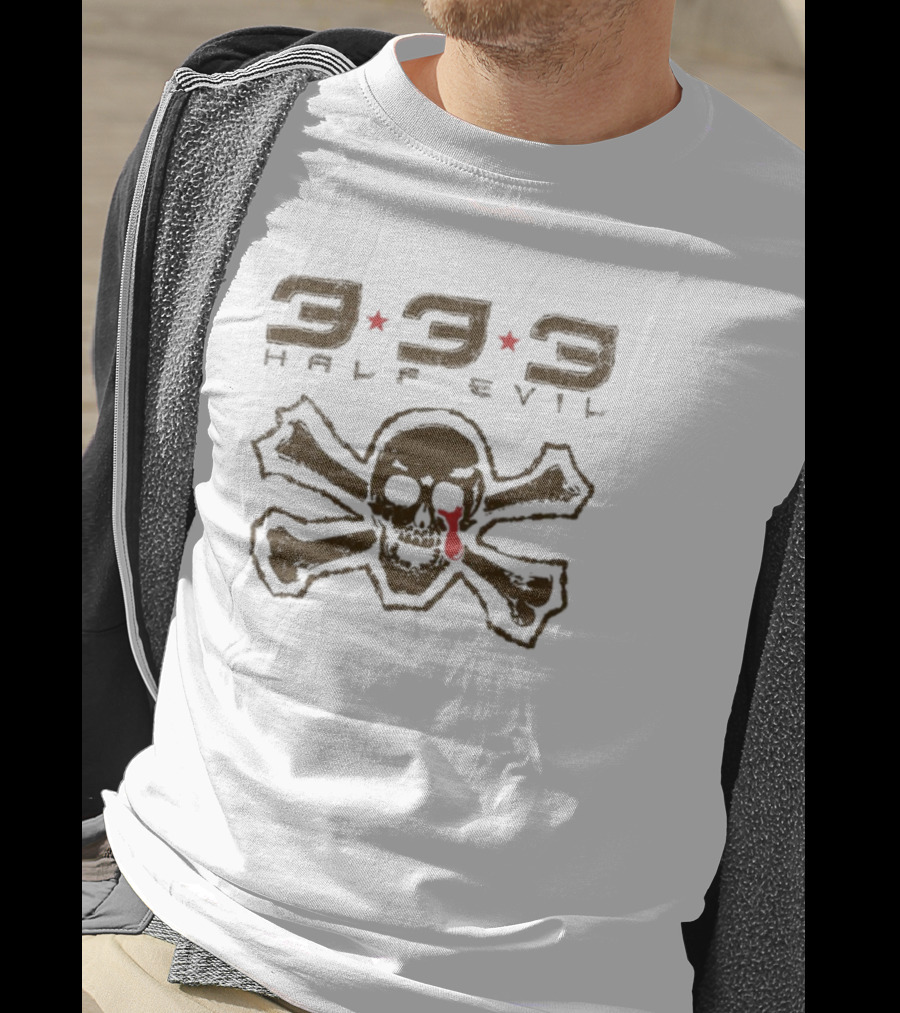 333 Half Evil Skull Crossbones Pirate T-Shirt