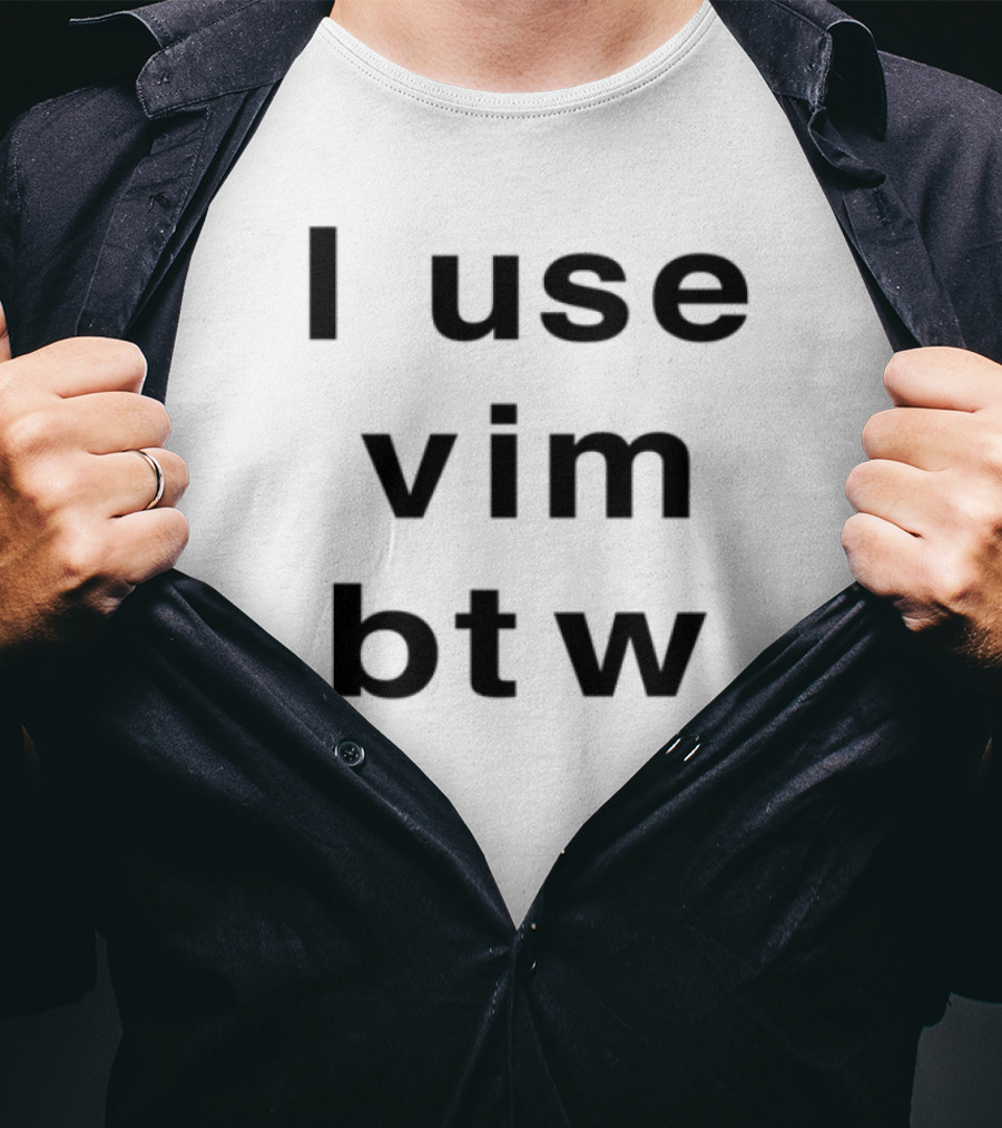 I Use Vim Btw Minimalist Text Design T-Shirt