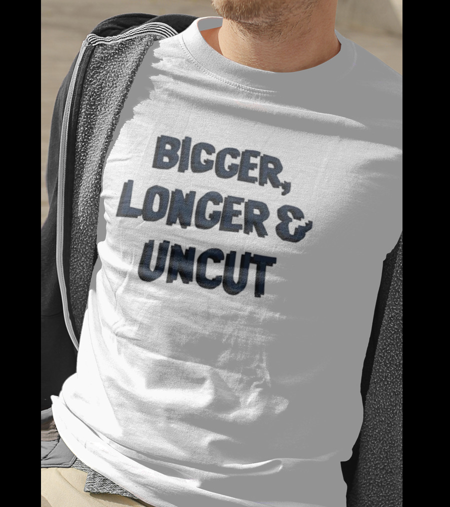 Bigger Longer Uncut Typography Style T-Shirt