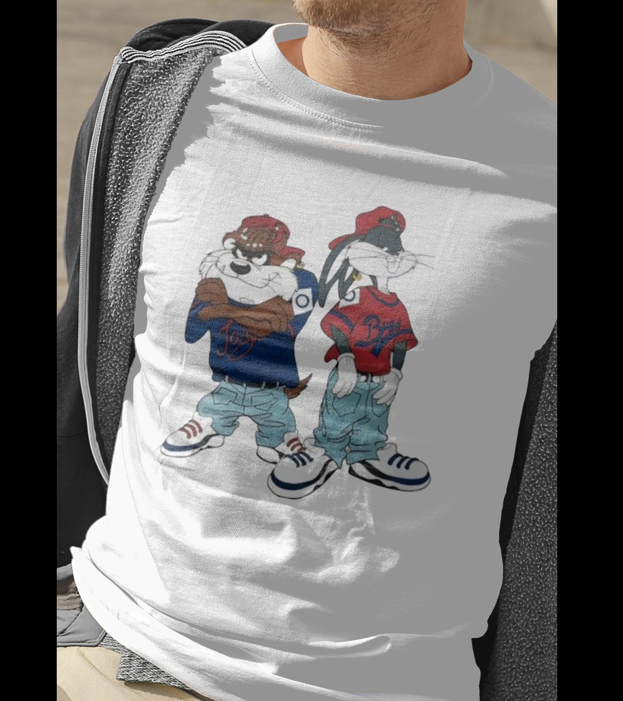 Bugs Bunny Taz Hip Hop Vintage Style Baggy Jeans Sneakers T-Shirt