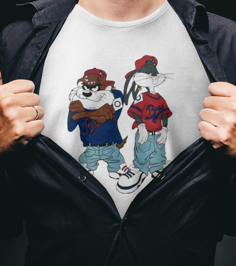 Bugs Bunny Taz Hip Hop Vintage Style Baggy Jeans Sneakers T-Shirt