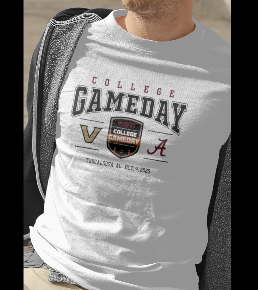 College GameDay ESPN Vanderbilt Commodores Vs Alabama Crimson Tide Tuscaloosa Oct 4 2025 T-Shirt