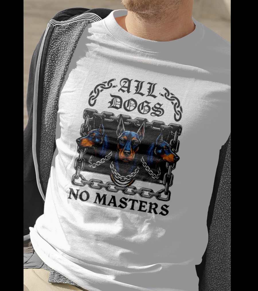 Doberman All Dogs 2025 No Master Tri Color Illustration T-Shirt