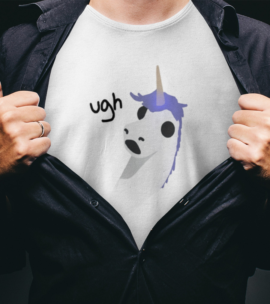 Ugh Dougdoug Unicorn Blue Orange Horn T-Shirt