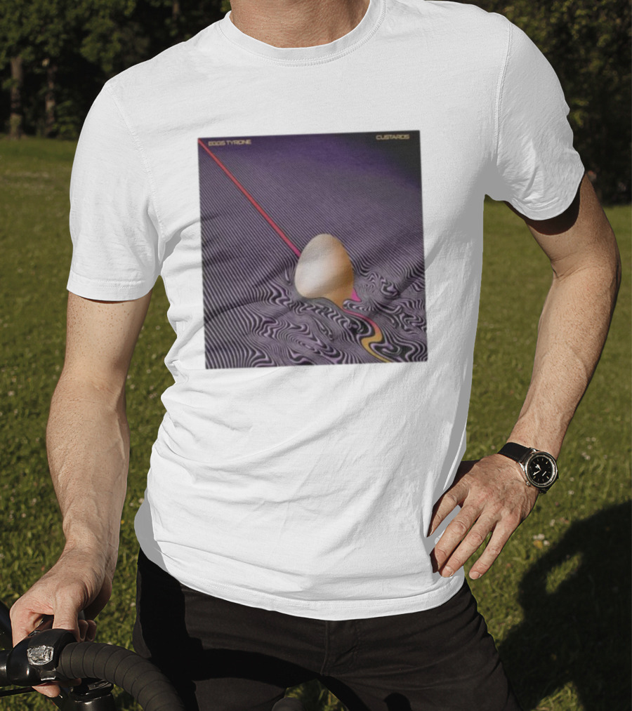 Eggs Tyrone Custards Optical Illusion Stripes With Egg T-Shirt