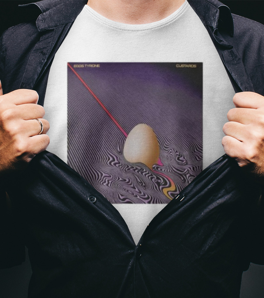 Eggs Tyrone Custards Optical Illusion Stripes With Egg T-Shirt